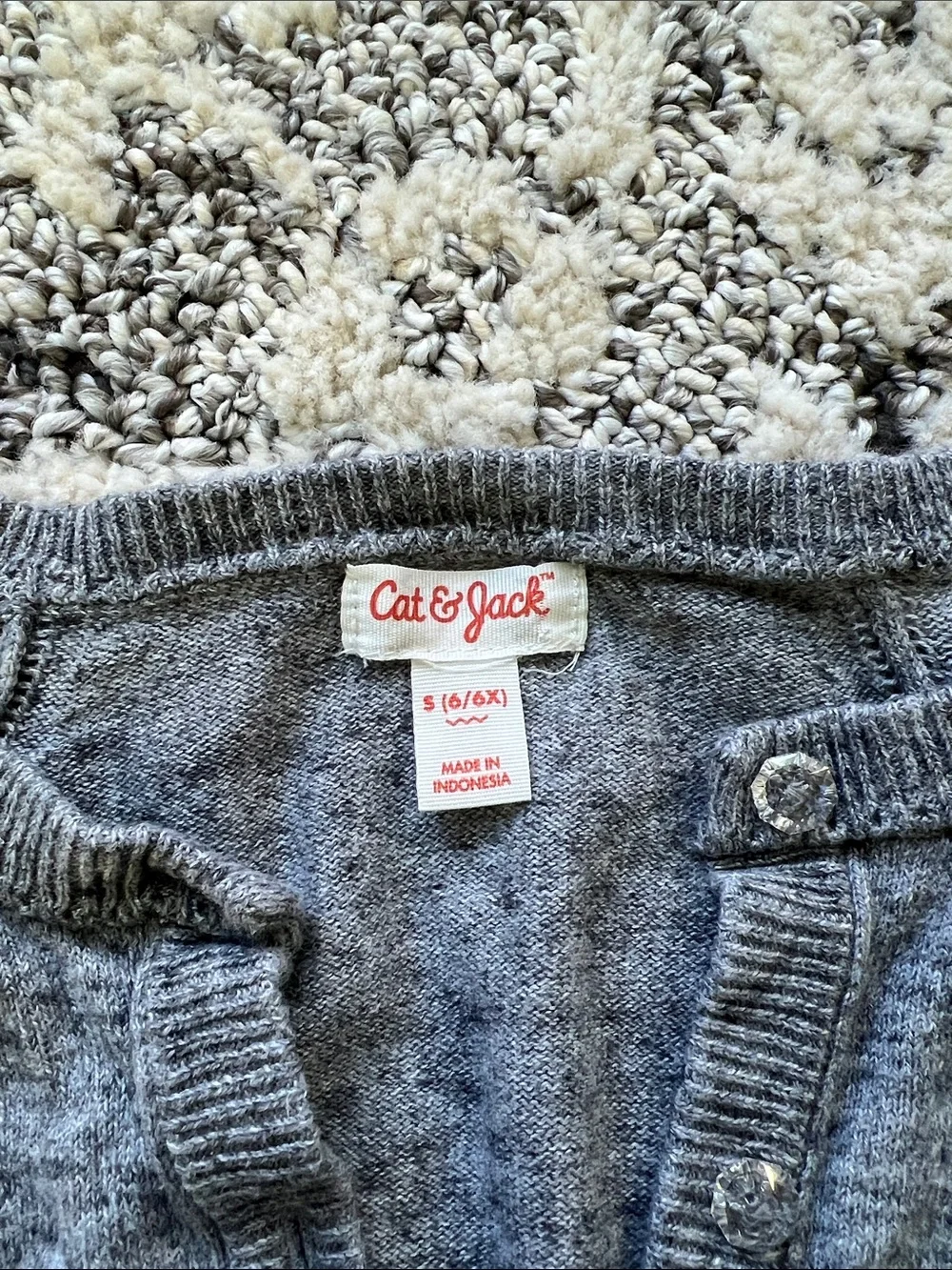 Carter's Gray Cardigan with Red and Gray Plaid Skirt